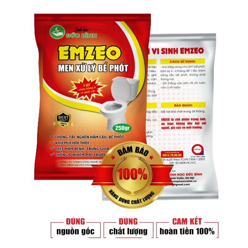 Men xử lý bể phốt 5 Men xử lý bể phốt emzeo loại 250gr giá 35k/gói