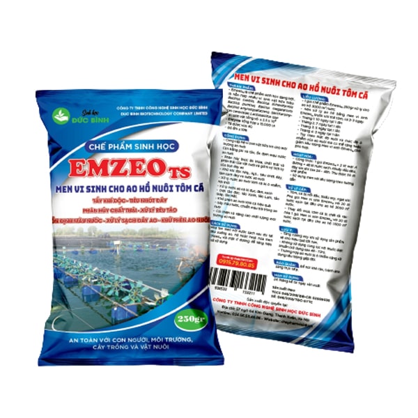 Chế phẩm sinh học xử lý môi trường ao nuôi thủy sản EmzeoTS 5 Chế phẩm sinh học Emzeo TS có nhiều công dụng trong việc xử lý môi trường ao nuôi thủy sản