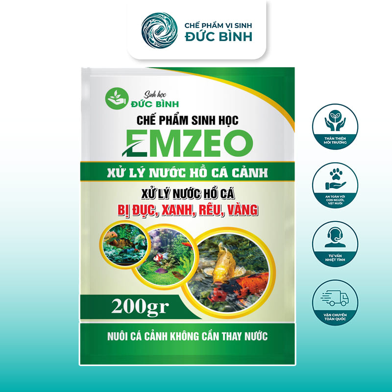 Emzeo xử lý nước hồ cá cảnh, cá koi bị xanh, đục, rêu, nhớt, vàng