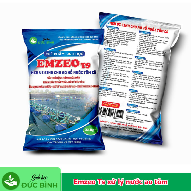 Chế phẩm Emzeo Ts xử lý nước ao tôm
