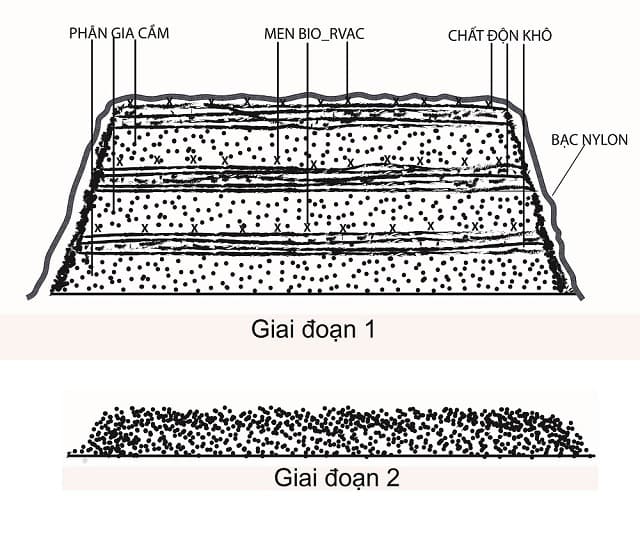 Describe the process of combining hot and cold composting in treating organic chicken manure