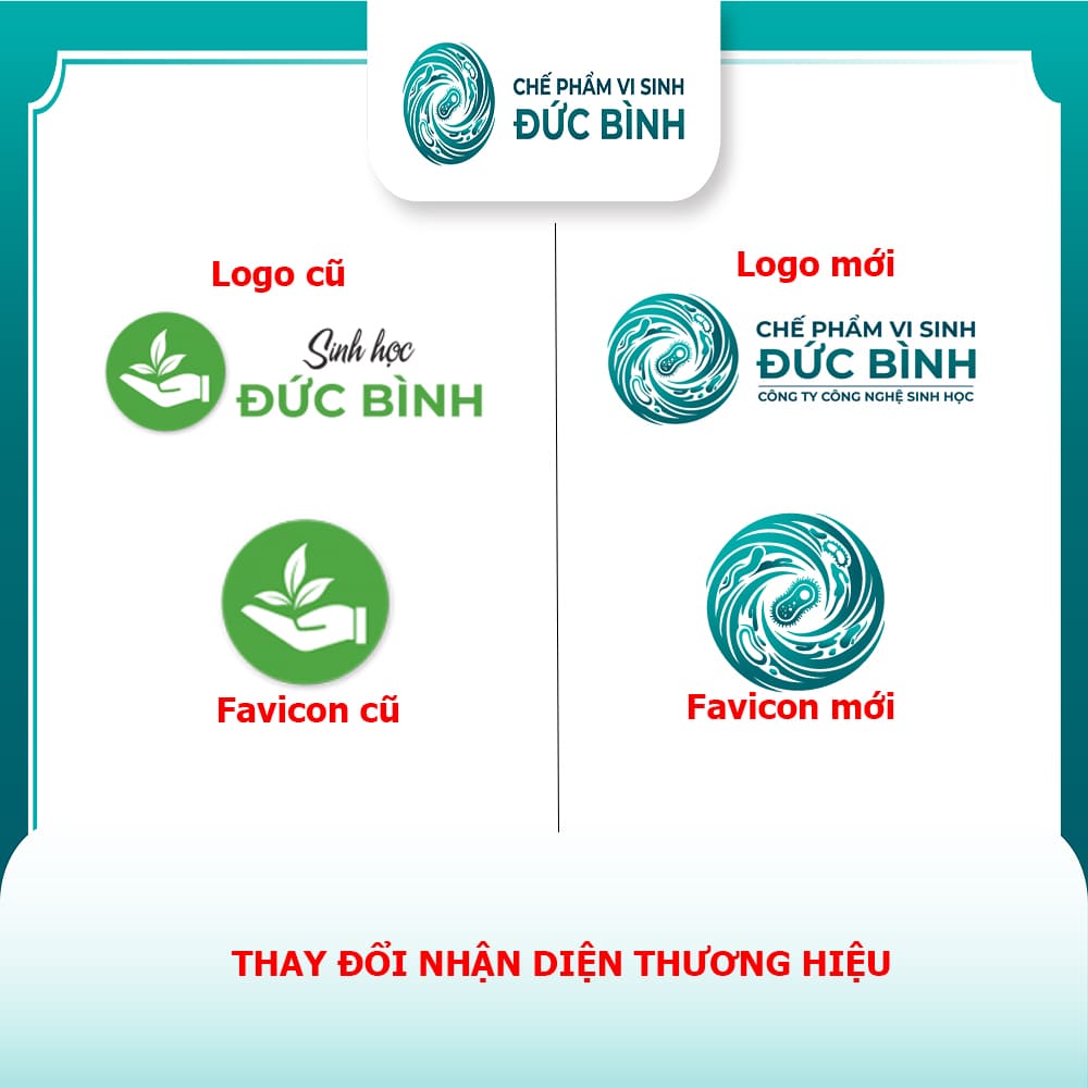 Thông báo thay đổi nhận diện thương hiệu (Logo) của Chế phẩm vi sinh Đức Bình từ tháng 4/2026